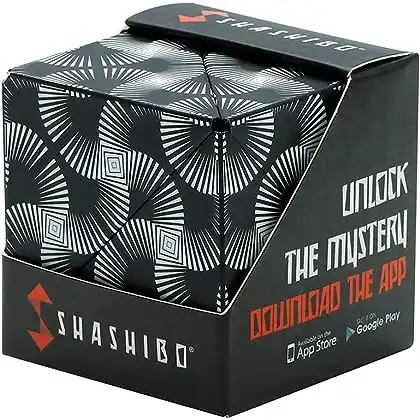 Shashibo Cube - Geometrischer Magnetwürfel - magnetisches 3D-Lernpuzzle - geometrisches Spielzeug für Kinder und Erwachsene "BLACK AND WHITE" 6 x 6 x 6 cm 105 g
