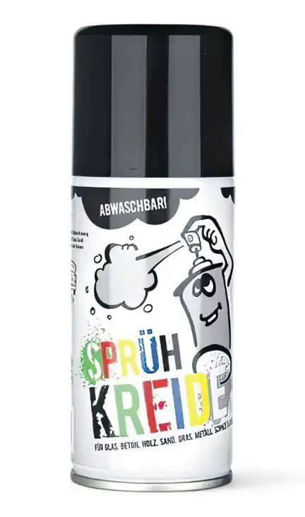 11111Elliot Sprühkreide - 150 ml schwarz abwaschbares Fun-Kreidespray (Markierspray) für Spiel Spaß und Fantasie