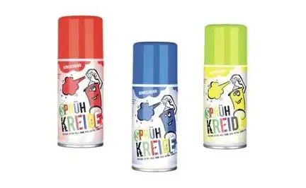 Elliot Sprühkreide - 3 x 150 ml "3er Set" rot blau gelb abwaschbares Fun-Kreidespray (Markierspray) für Spiel Spaß und Fantasie