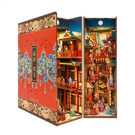 Tonecheer DIY - The Banquet of Tang Dynasty (DIY Bücherecken-Diorama 8 x 18 x 24.5 cm) Book Nook-Bücherecken-Diorama (Holzbausatz)