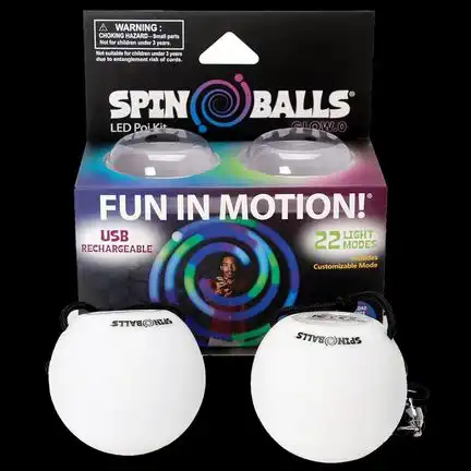 11111Spinballs LED Pois - Schwungball Set mit 2 leuchtenden Bällen 