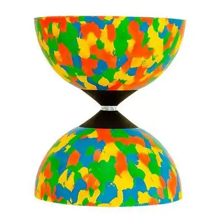 Mister Babache - Arlequin Medium Beach Jonglier-Diabolo Ø 100 mm L 115 mm 250 g grün/blau/rot/gelb (Beach) 4-farbig