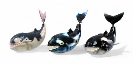 11111Wackel-Magnete (3D-Motiv) Blauwal/Blue Whale Ocean Life 