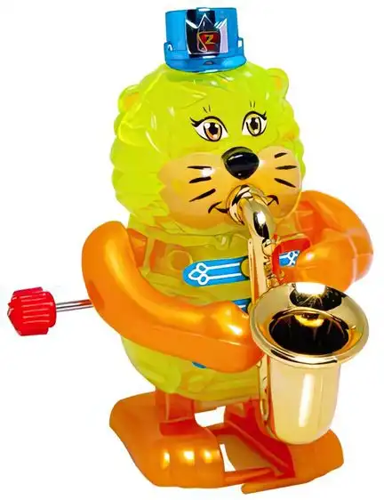 Aufziehfigur Dizzy Katze mit Saxophon - Aufziehfigur zum Sammeln Spielen Verschenken Höhe ca. 7 cm Läufer