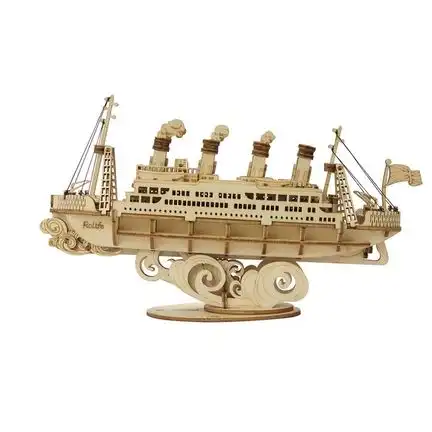 11111Robotime - DIY - Cruise Ship (DIY 3D Puzzle 19.1 x 5.1 x 10.9 cm) (Holzbausatz)