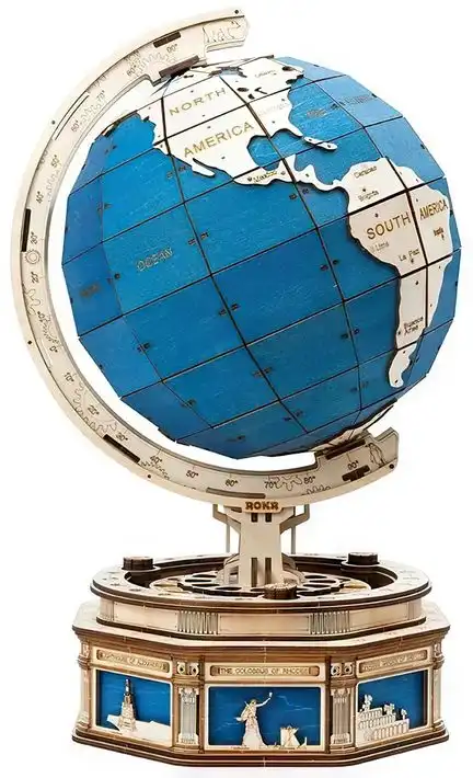 Robotime - DIY The Globe (DIY 3D Puzzle 32.5 x 29 x 52 cm) Globus (Holzbausatz)