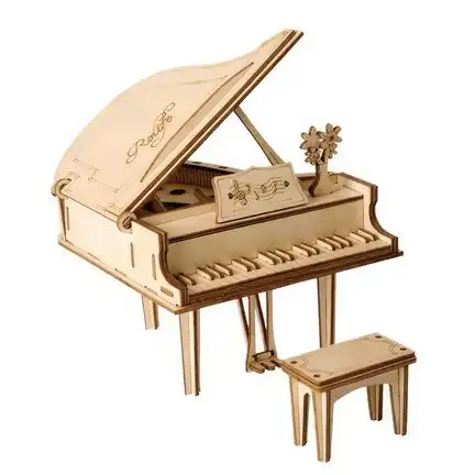 11111Robotime - DIY - Grand Piano (DIY 3D Puzzle 12.5 x 11 x 13.2 cm) (Holzbausatz)