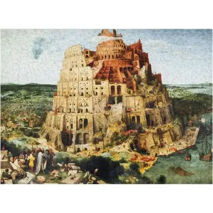 11111UNIDRAGON - The Tower of Babel - Pieter Bruegel (43 x 59 cm) Holzpuzzle - 1000 Teile