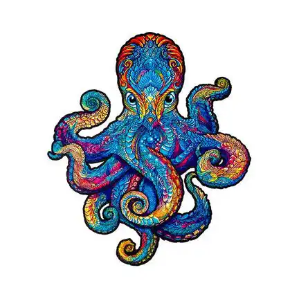 UNIDRAGON - Magnetic Octopus (28 x 33 cm - Größe M) Holzpuzzle - 200 Teile