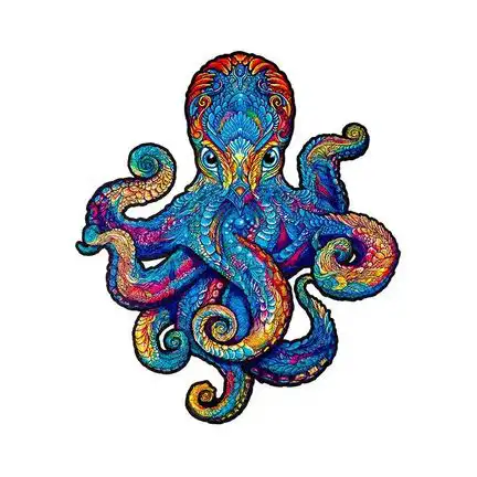 UNIDRAGON - Magnetic Octopus (28 x 33 cm - Größe M) Holzpuzzle - 200 Teile
