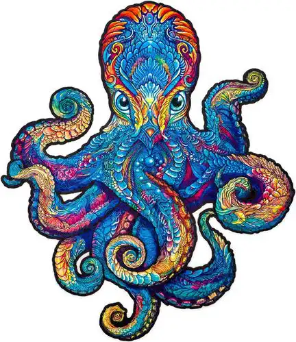 UNIDRAGON - Magnetic Octopus (34 x 39 cm - Größe L) Holzpuzzle - 300 Teile