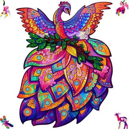 11111UNIDRAGON - Fairy Bird (18 x 23 cm - Größe S) Holzpuzzle - 107 Teile 