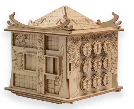 11111ESCAPE WELT - House of the Dragon Box (12 x 13 x 12 cm) Holzpuzzle - Rätselbox