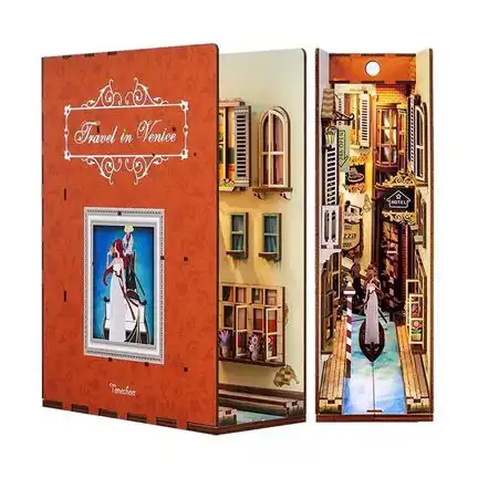 Tonecheer DIY - Travel in Venice (DIY Bücherecken-Diorama 8 x 18 x 24.5 cm) Book Nook-Bücherecken-Diorama (Holzbausatz)