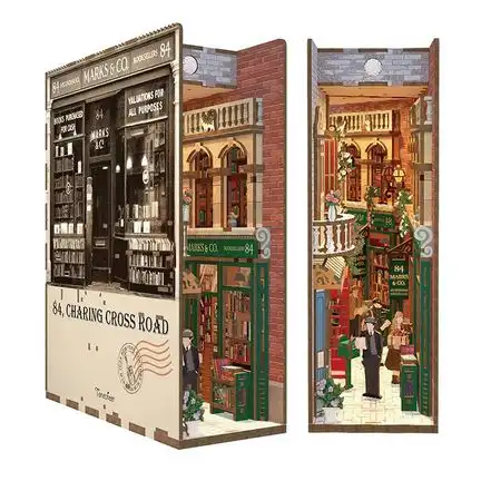Tonecheer DIY - 84 Charing Cross Road (DIY Bücherecken-Diorama 8 x 18 x 24.5 cm) Book Nook-Bücherecken-Diorama (Holzbausatz)