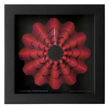 CleverClocks - moderne dekorative Design-Tischuhr/Wanduhr - SONDERPREIS - Red Ribbon Größe S (14 cm x 14 cm)