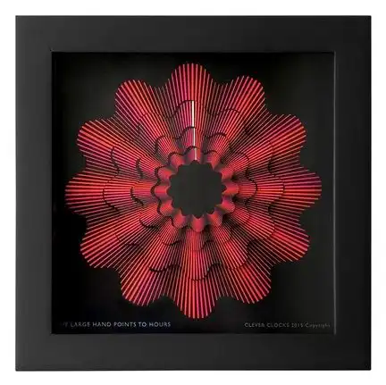 CleverClocks - moderne dekorative Design-Tischuhr/Wanduhr - SONDERPREIS - Red Ribbon Größe S (14 cm x 14 cm)