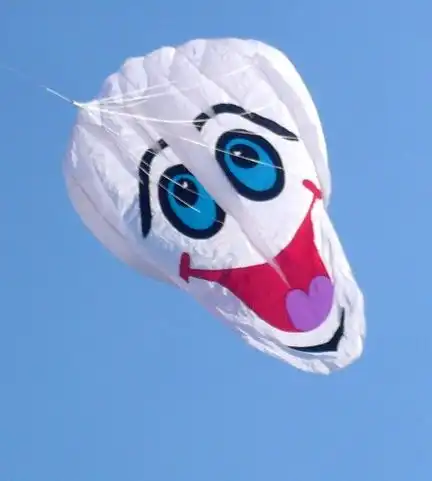 11111G-Kites Softie - Happyface - Einleiner-Drachen (1-Leiner) rtf - weiß 