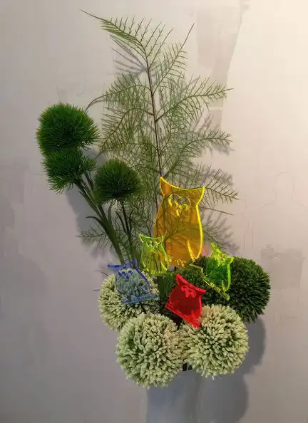 Sonnenfänger Lichtzauber - Eule klein 10 cm inkl. 25 cm Stab gelb 