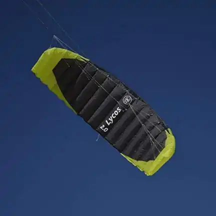 Spiderkites Lycos PS 2.0  Zweileiner-Lenkdrachen (Lenkmatte/Parafoil/2-Leiner) KITE ONLY 210 cm x 55 cm gelb/schwarz