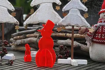 Sonnenfänger Lichtzauber - 3D-Schneemann mini 5 cm stehend rot 