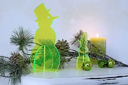 Sonnenfänger Lichtzauber - 3D-Schneemann mini 5 cm stehend grün 