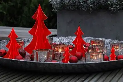 Sonnenfänger Lichtzauber - 3D-Tannenbaum klein 12 cm stehend rot 