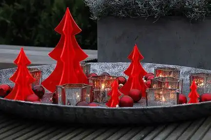Sonnenfänger Lichtzauber - 3D-Tannenbaum klein 12 cm stehend rot 