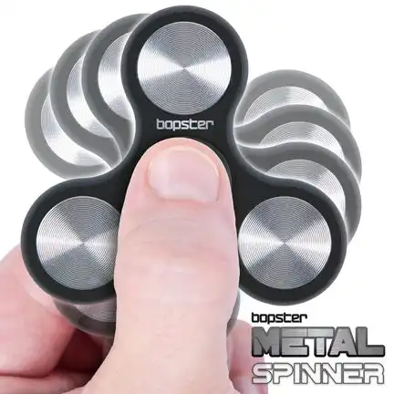 Fidget Metal Spinner BLACK, für Finger-Akrobatik 7 cm x 1,27 cm