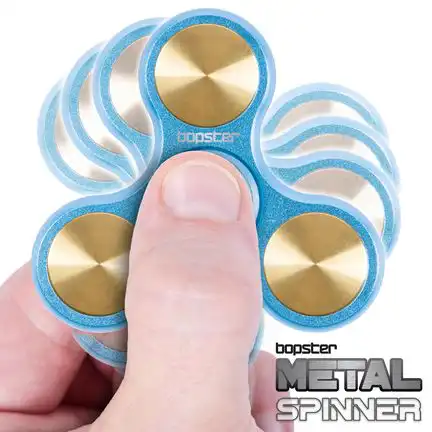 Fidget Metal Spinner BLUE, für Finger-Akrobatik 7 cm x 1,27 cm
