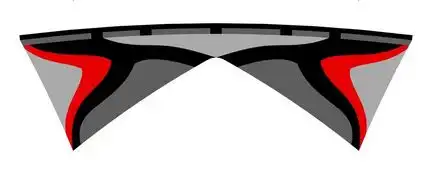 Spiderkites Shiva - Vierleiner-Lenkdrachen/Stabdrachen (4-Leiner) rtf (flugfertig) 248 cm x 82 cm Dynamics D20 rot/grau