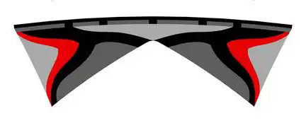 Spiderkites Shiva - Vierleiner-Lenkdrachen/Stabdrachen (4-Leiner) rtf (flugfertig) 248 cm x 82 cm Dynamics D20 rot/grau