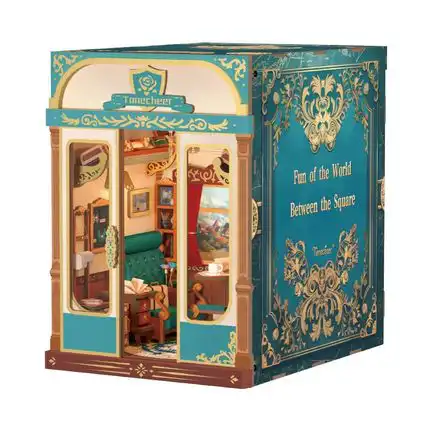 Tonecheer DIY - Zugabteil - European Travels (DIY Mechanischer Bausatz 22.4 x 15.8 x 22.5 cm) Book Nook-Bücherecken-Diorama (Holzbausatz)