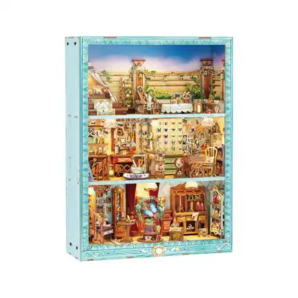 Tonecheer DIY - Travel Collector (DIY Bücherecken-Diorama, 32 x 24 x 9 cm) Book Nook-Bücherecken-Diorama (Holzbausatz)