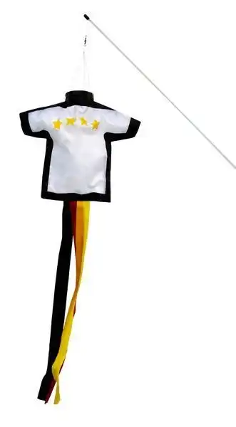 kleiner Windsack (Windfänger) - fröhliche Windrabauken Trikot Trikot 16 cm x 14 cm x 60 cm schwarz/weiß/rot/gold