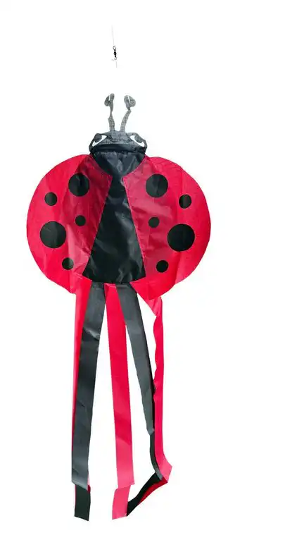 kleiner Windsack (Windfänger) - fröhliche Windrabauken Millie Marienkäfer 25 cm x 25 cm x 60 cm schwarz/gelb