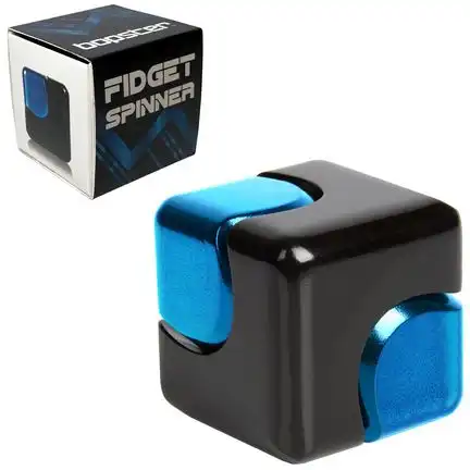 Fidget Spinner Cube für Hand und Finger Akrobatik 2.8 cm x 2.8 cm schwarz/blau