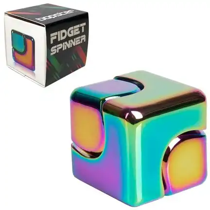 11111Fidget Spinner Cube für Hand und Finger Akrobatik 2.8 cm x 2.8 cm mehrfarbig/metallisch