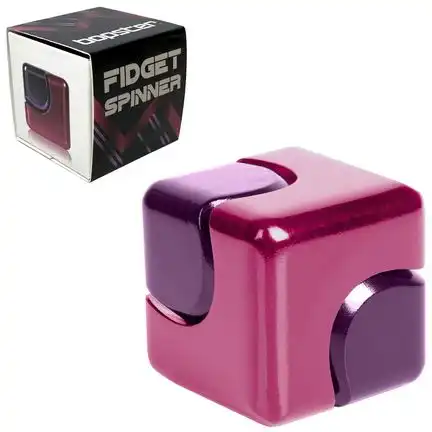 Fidget Spinner Cube für Hand und Finger Akrobatik 2.8 cm x 2.8 cm pink/lila