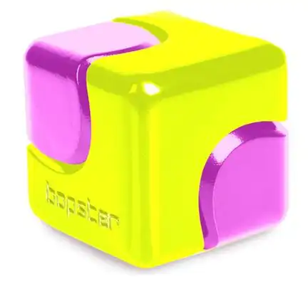 Fidget Spinner Cube NEON Yellow & Purple,  für Hand und Finger Akrobatik 2.8 cm x 2.8 cm Neon Green & Purple