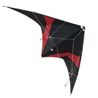 Spiderkites Buddy - Zweileiner-Lenkdrachen/Stabdrachen (2-Leiner) rtf (flugfertig) 123 cm x 55 cm Gfk-Gestänge schwarz/rot