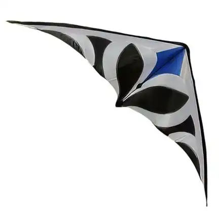 Spiderkites Maraca light - Zweileiner-Lenkdrachen/Stabdrachen/Trickdrachen (2-Leiner) KITE ONLY - 210 cm x 82 cm 4 + 5  mm CFK-Gestänge schwarz/weiß/blau