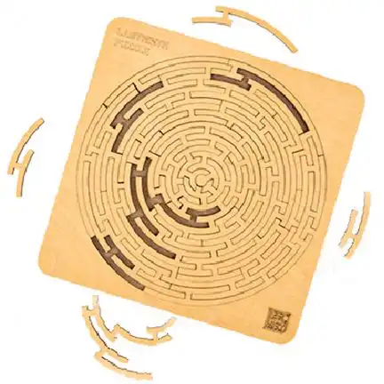 ESCAPE WELT - Labyrinth - Holz-Puzzle (20 x 20 x 0.5 cm) Holzpuzzle - Rätselbox