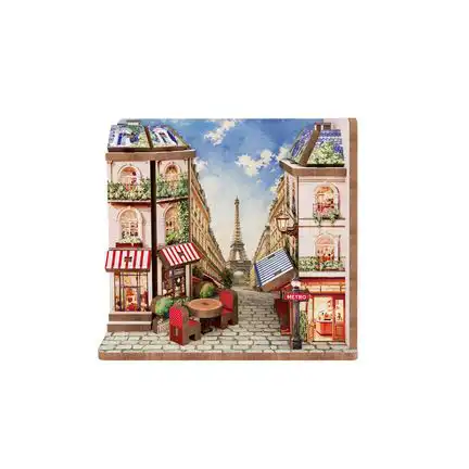 CARTARTEM - DIY - Parisian Street Mini Book Nook - Magnet - 8,2 x 4,4 x 7,7 cm