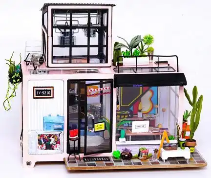 11111Robotime - DIY Miniaturhaus - Kevin*s Studio (DIY House - 25 x 16 x 20 cm) (Holzbausatz)