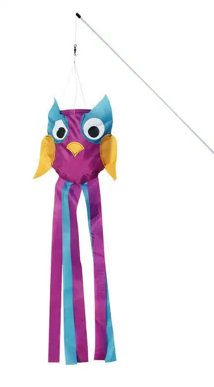 kleiner Windsack (Windfänger) - fröhliche Windrabauken Eugen Eule 16 cm x 14 cm x 60 cm