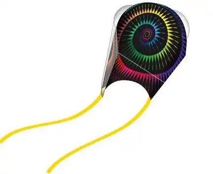WindNSun PocketKites - stabloser Einleiner-Drachen/Kinderdrachen/Taschendrachen (1-Leiner) rtf (flugfertig) Spiral 53 cm x 35 cm bunt