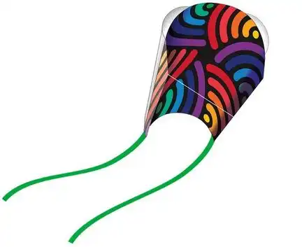 WindNSun PocketKites - stabloser Einleiner-Drachen/Kinderdrachen/Taschendrachen (1-Leiner) rtf (flugfertig) Swirls 53 cm x 35 cm bunt