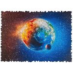 UNIDRAGON - Planet Earth (31 x 33 cm,Größe M) Holzpuzzle - 250 Teile 