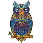 UNIDRAGON - Charming Owl (25 x 43 cm,Größe L) Holzpuzzle,366 Teile 
